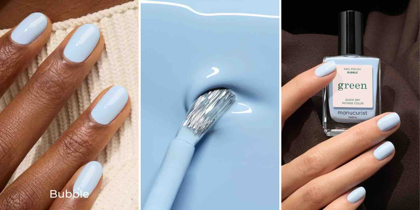 Nagellack Himmelblau Bubble Pastell Hellblau Manucurist Green l'Officina Paris